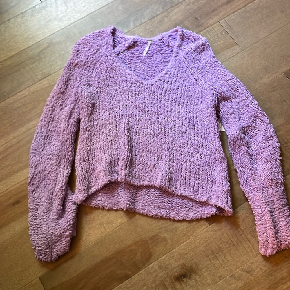FP Lavender V-Neck Sweater